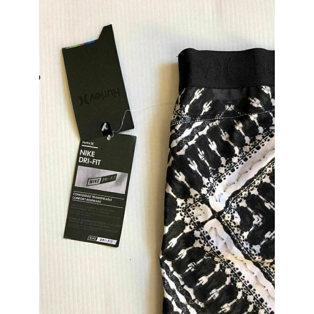 Hurley Women's Nike Dri-Fit Crop Black Grey Print Below The Knee Legging - Picture 5 of 12